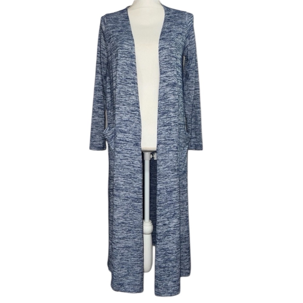 LuLaRoe blue long drape cardigan size xs
